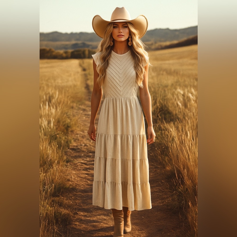 Elegant Cream Maxi Dress